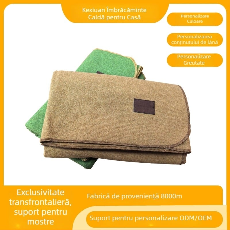 Pătură din lână, 80% conținut de lână, greutate 300–499 g, pentru toate sezoanele, Personalizare disponibilă