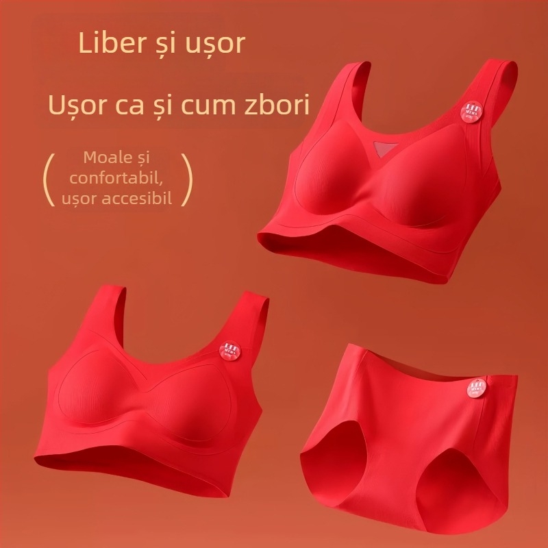 Set de lenjerie pentru mireasă, fără sârmă, cupe 3/4, cupe modelate subțiri, stil top, material nylon