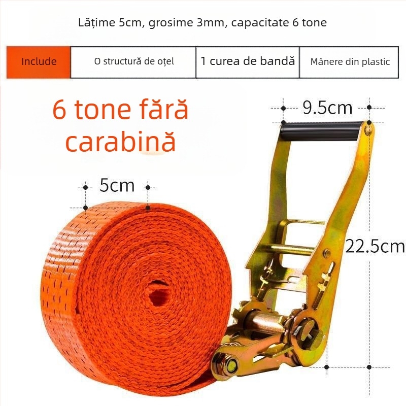 6t Întinzător de cablu pentru camion, manual, greu, fără sudură, tensionator de curea