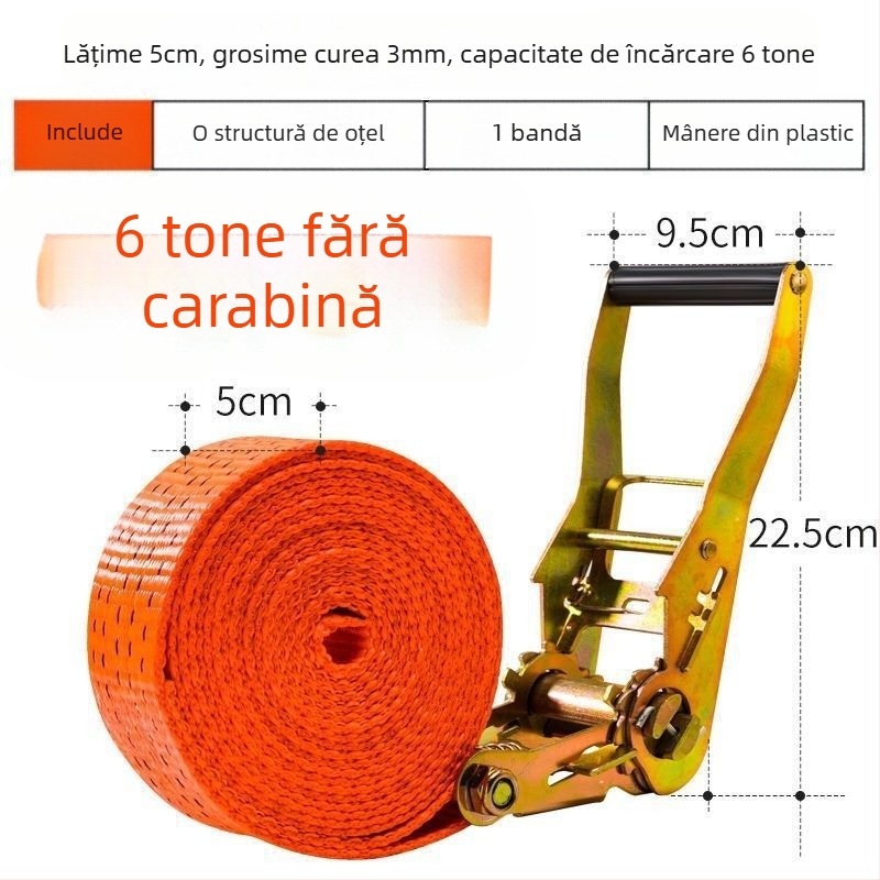 6t Întinzător de cablu pentru camion, manual, greu, fără sudură, tensionator de curea