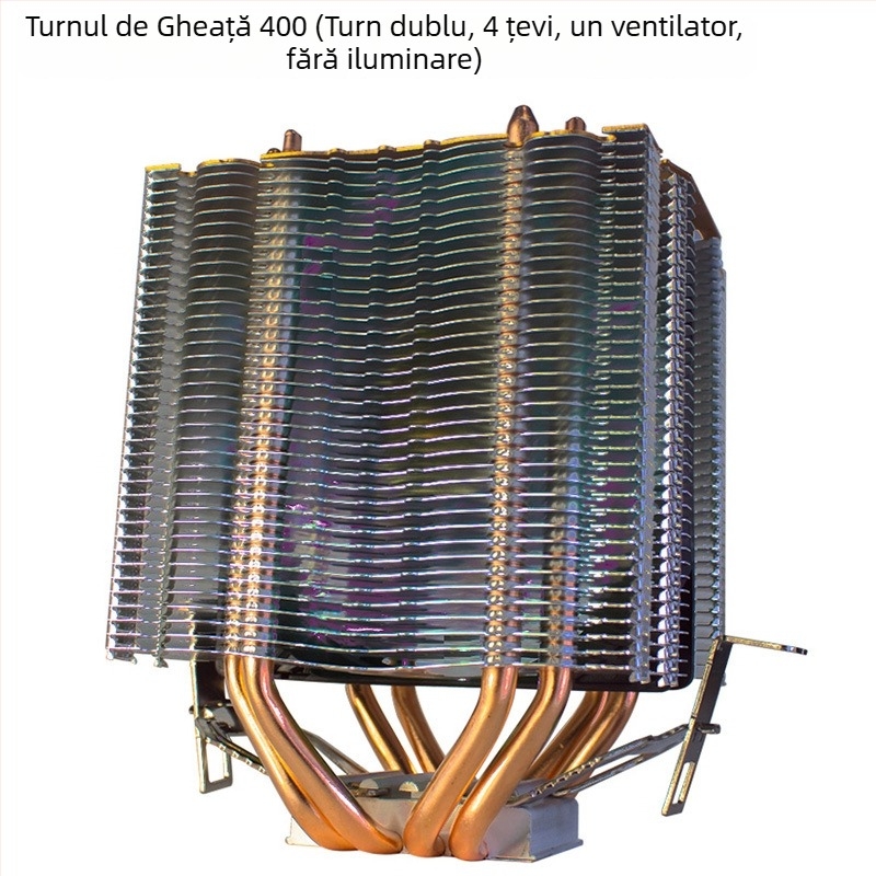 Cooler procesor Ice Tower 600, 6 țevi din cupru pentru transfer termic, îmbinare cupru-aluminiu, lagăr hidraulic, funcționare silențioasă, 2000 RPM