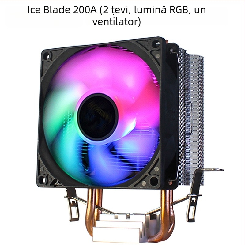 Cooler procesor Ice Tower 600, 6 țevi din cupru pentru transfer termic, îmbinare cupru-aluminiu, lagăr hidraulic, funcționare silențioasă, 2000 RPM