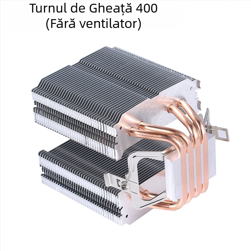 Cooler procesor Ice Tower 600, 6 țevi din cupru pentru transfer termic, îmbinare cupru-aluminiu, lagăr hidraulic, funcționare silențioasă, 2000 RPM