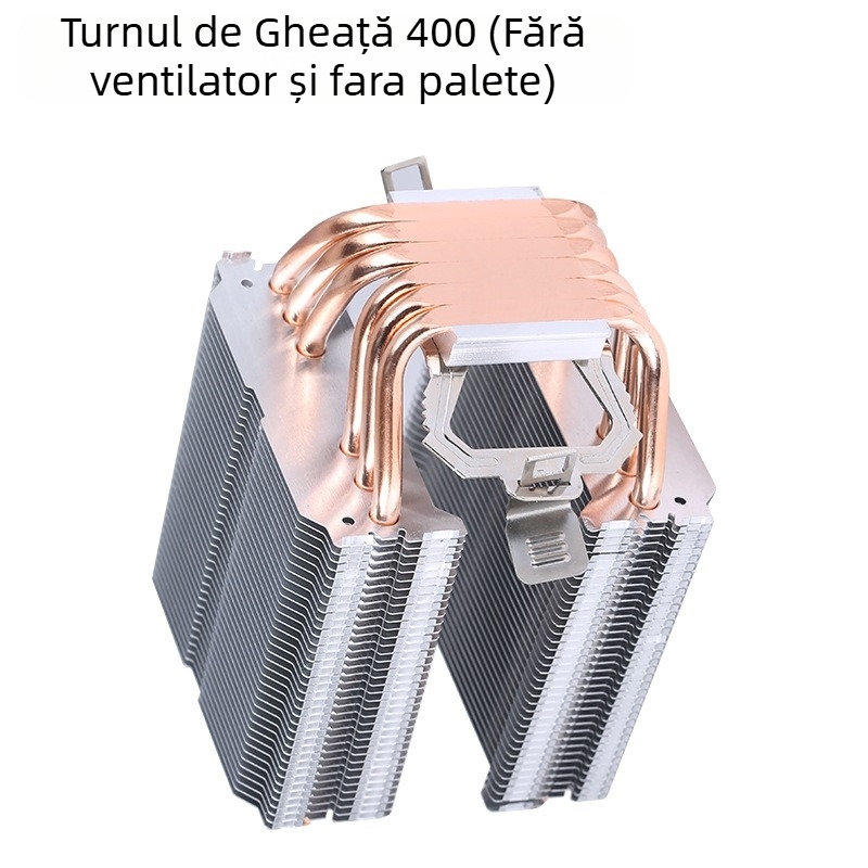 Cooler procesor Ice Tower 600, 6 țevi din cupru pentru transfer termic, îmbinare cupru-aluminiu, lagăr hidraulic, funcționare silențioasă, 2000 RPM