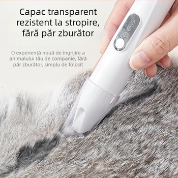 Tăietor de păr pentru animale cu lamă lată, încărcabil, funcționare silențioasă, pentru pisici și câini, model H8