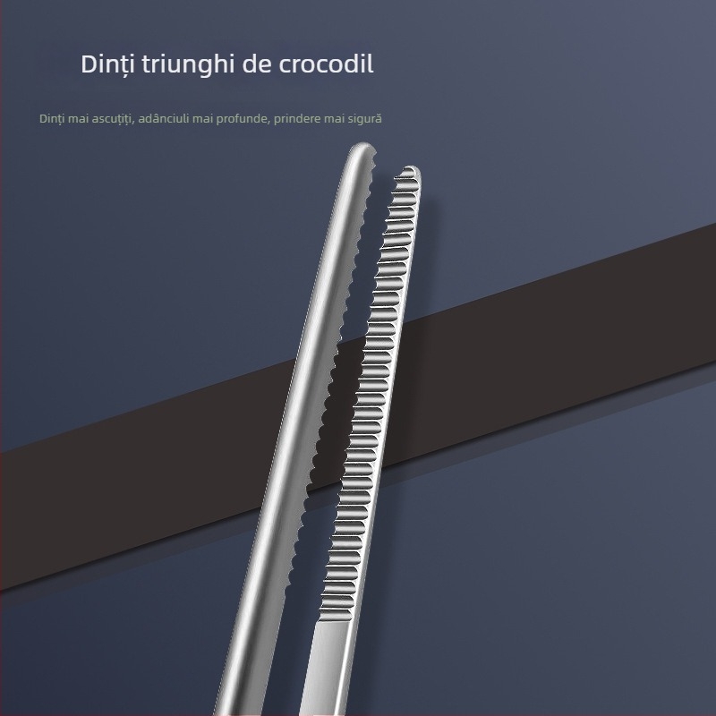 Pensete pentru urechi din oțel inoxidabil, curbate, în formă de pistol, pentru uz profesional