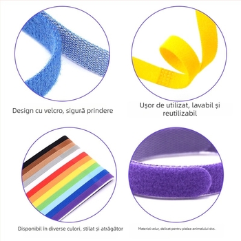 Guler de câine cu Velcro pentru identificare — Tip: Velcro Strap; Material: Nailon; Amestec: Nailon + Poliester; Brand: Easy Buckle; Destinat pentru curele, legături și utilizare industrială