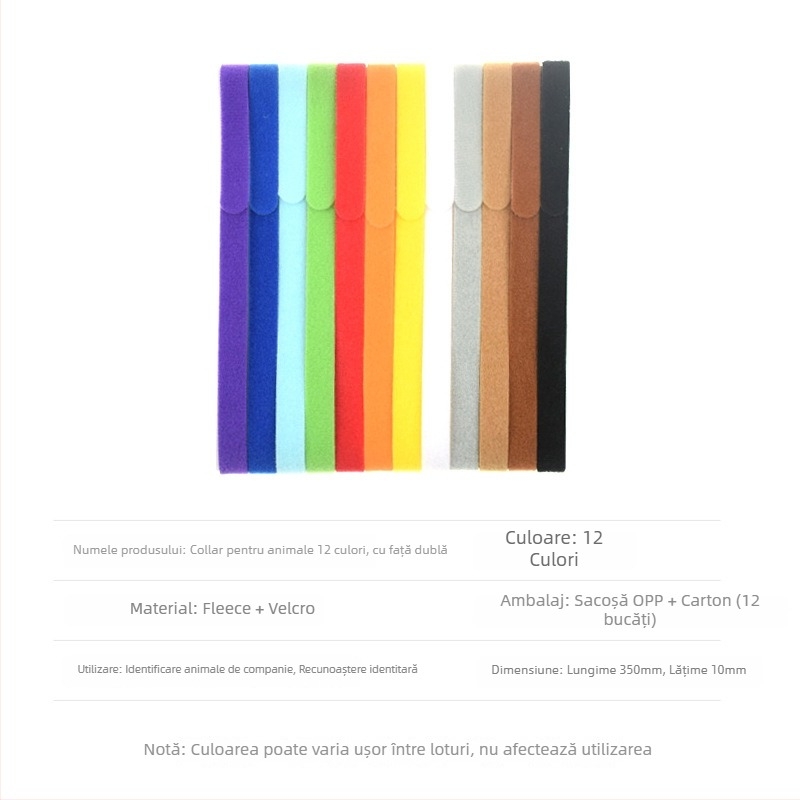 Guler de câine cu Velcro pentru identificare — Tip: Velcro Strap; Material: Nailon; Amestec: Nailon + Poliester; Brand: Easy Buckle; Destinat pentru curele, legături și utilizare industrială