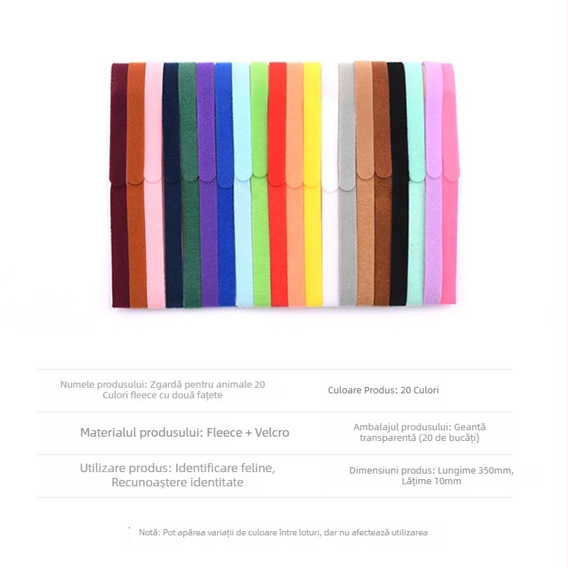 Guler de câine cu Velcro pentru identificare — Tip: Velcro Strap; Material: Nailon; Amestec: Nailon + Poliester; Brand: Easy Buckle; Destinat pentru curele, legături și utilizare industrială