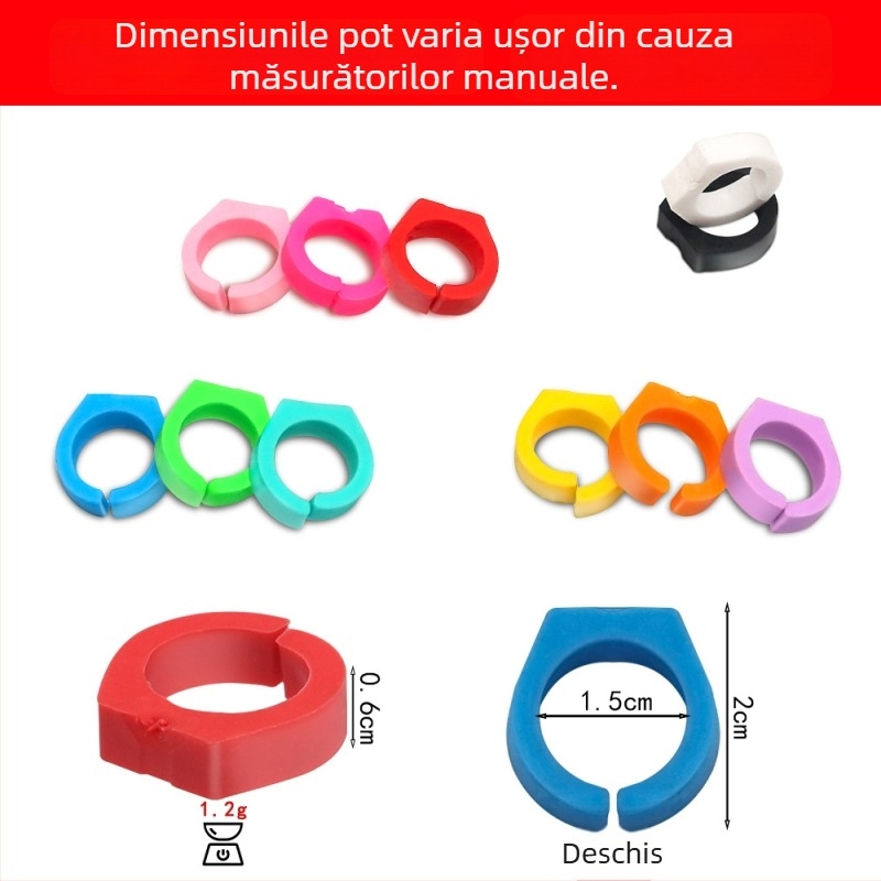 Suport deschis pentru inele pentru copii, design desen animat, PVC cauciuc moale, accesorii bijuterii lucrat manual