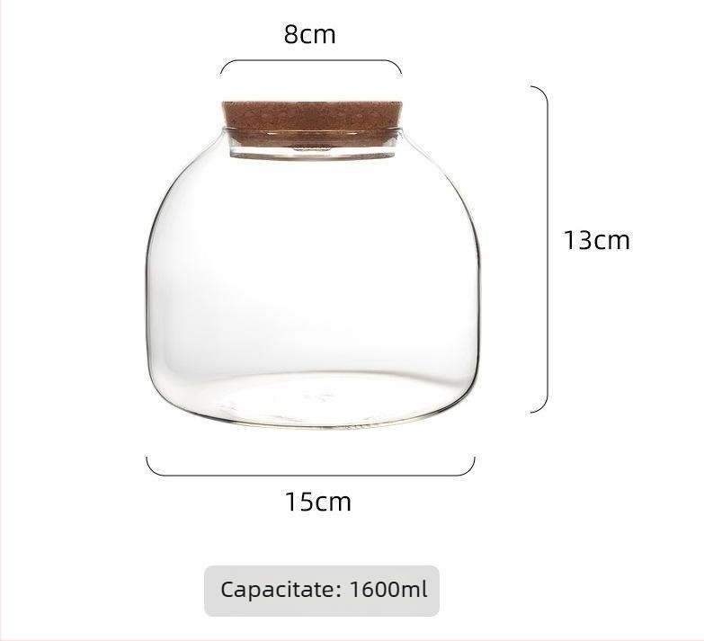 Sticlă borosilicat înaltă pentru micro peisaj cu acvariu și ghiveci hidroponic, expunere pe masă, ambalaj carton, neimportat