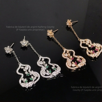 Cercei - placare cu aur, formă picătură geometrică, Jubilee Jewelry, Primăvara 2025