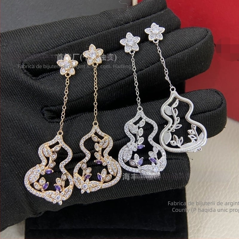 Cercei - placare cu aur, formă picătură geometrică, Jubilee Jewelry, Primăvara 2025