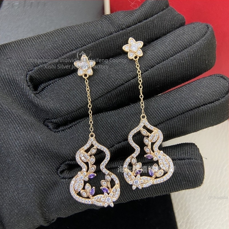 Cercei - placare cu aur, formă picătură geometrică, Jubilee Jewelry, Primăvara 2025