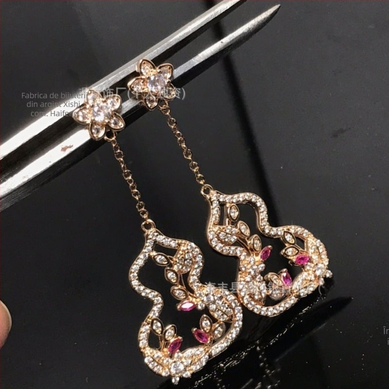 Cercei - placare cu aur, formă picătură geometrică, Jubilee Jewelry, Primăvara 2025