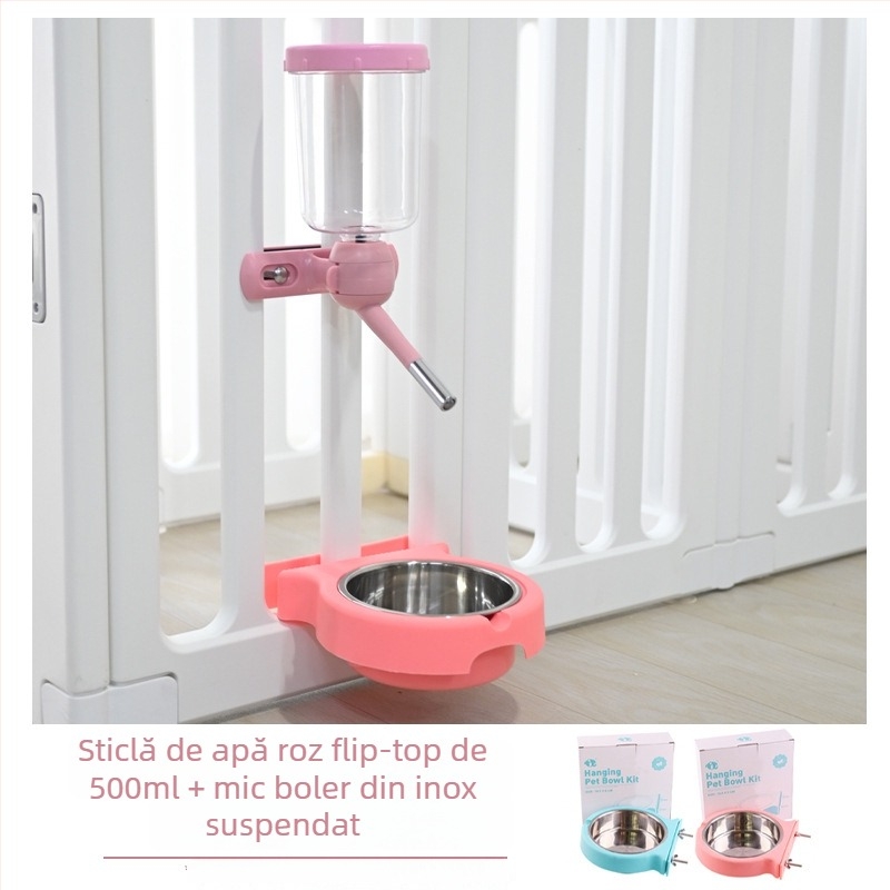 Pahar de apă suspendat pentru gardul câinelui – PP material, marca Tiger Tago, etichetă privată licențiată, accesorii pentru animale de companie