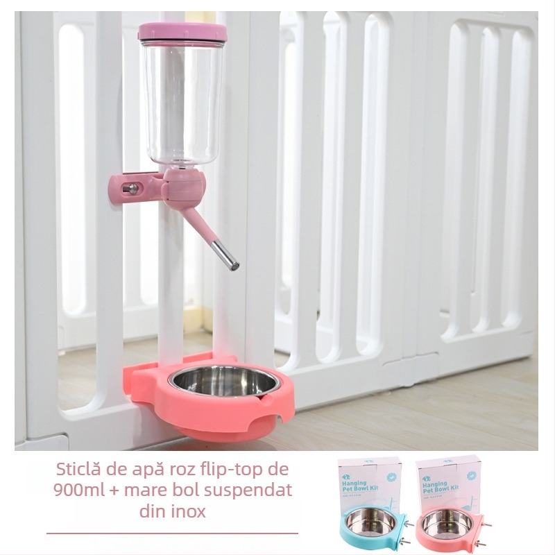 Pahar de apă suspendat pentru gardul câinelui – PP material, marca Tiger Tago, etichetă privată licențiată, accesorii pentru animale de companie