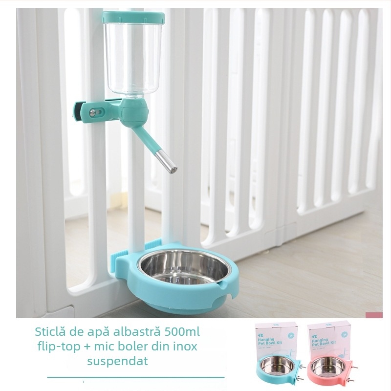 Pahar de apă suspendat pentru gardul câinelui – PP material, marca Tiger Tago, etichetă privată licențiată, accesorii pentru animale de companie