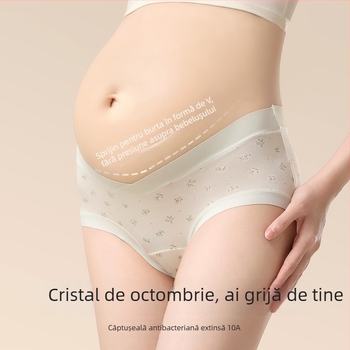 Chiloți de maternitate din bumbac, material principal din bumbac, talie joasă, susținere a abdomenului, respirabil