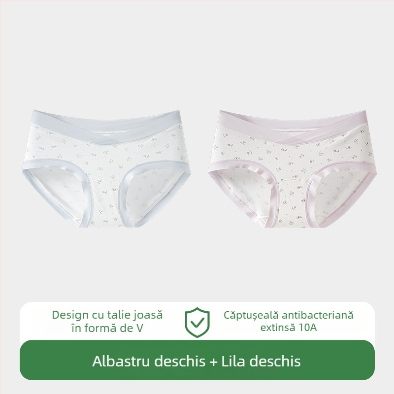 Chiloți de maternitate din bumbac, material principal din bumbac, talie joasă, susținere a abdomenului, respirabil