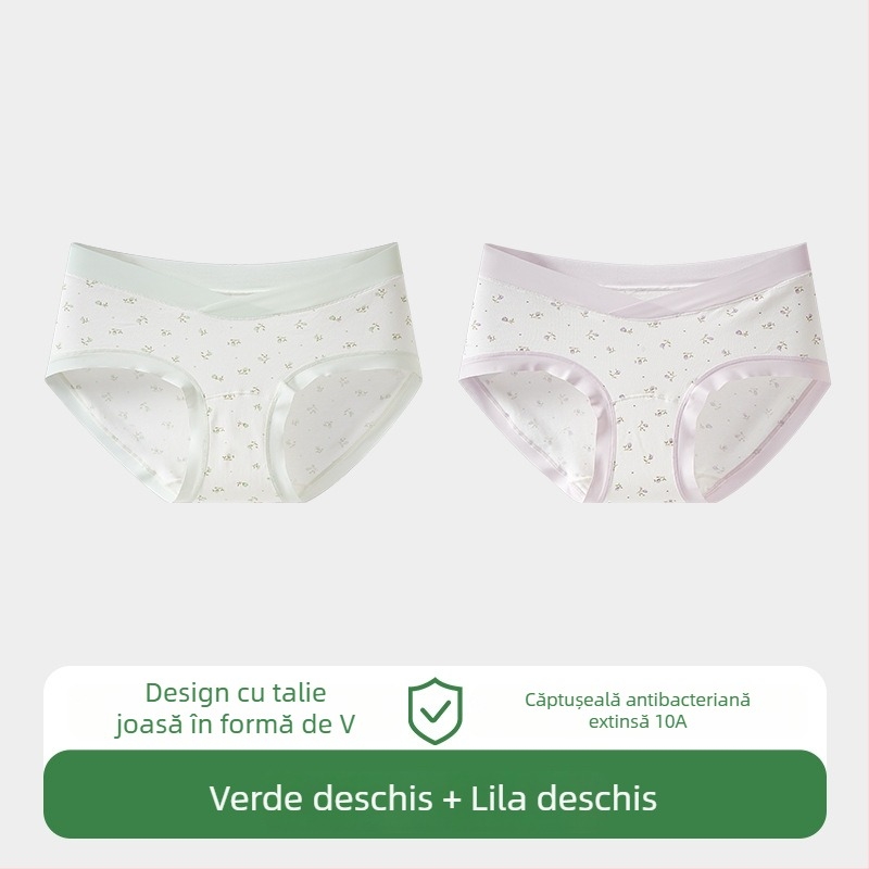 Chiloți de maternitate din bumbac, material principal din bumbac, talie joasă, susținere a abdomenului, respirabil