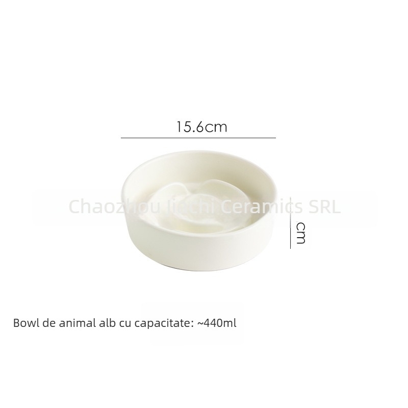 Vas ceramic pentru animale de companie, cu alimentare lentă, suport metalic, pentru câini și pisici, împiedică înghițirea și răsturnarea