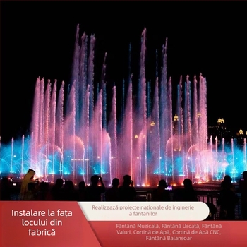Kit complet de fântână muzicală pentru piscine în aer liber – pentru bazine mari, medii și mici, cu perdea de apă