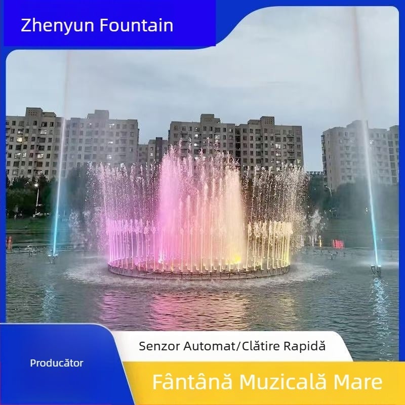 Kit complet de fântână muzicală pentru piscine în aer liber – pentru bazine mari, medii și mici, cu perdea de apă