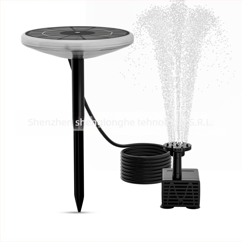 Lumină solară pentru grădină cu fântână, lampă circulară înfiptă în pământ, în formă de farfurie zburătoare, decor de peisaj