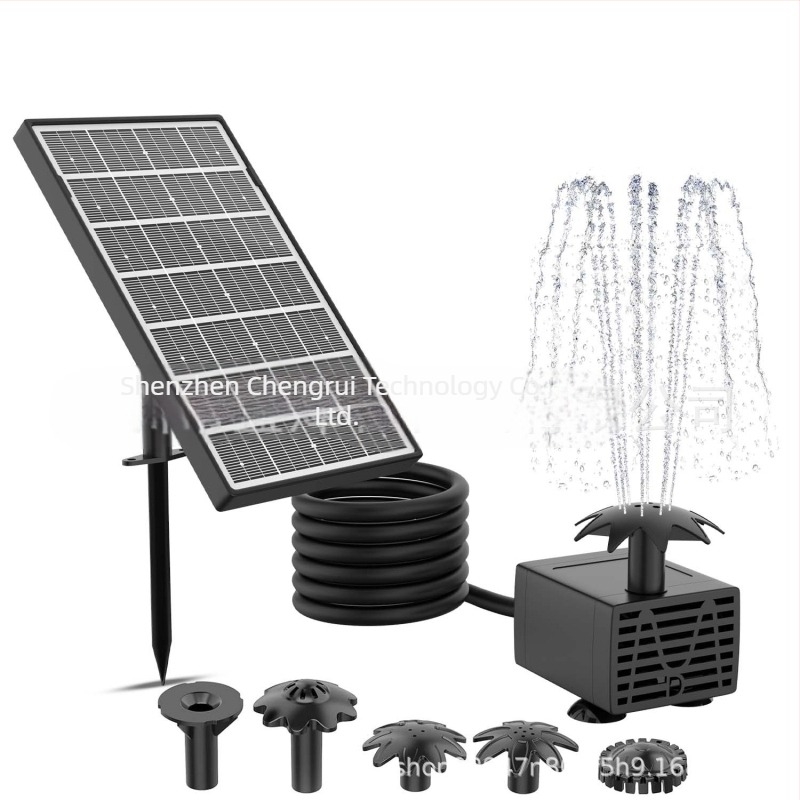 Fântână solară pentru montaj în pământ, pentru grădină, cu baie de păsări – aspersie combinată