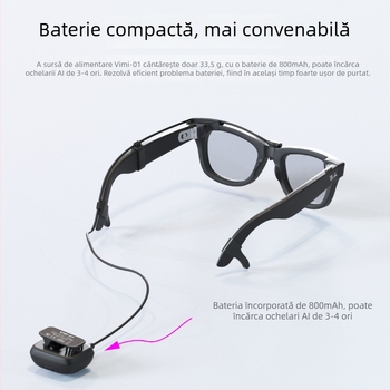 Sursă de energie portabilă pentru Meta Ray-Ban Smart Glasses cu interfață USB-C, carcasă ABS, MR002, 67 g