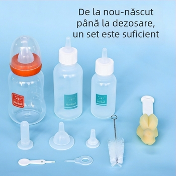 Nanbeier Set de biberon pentru animale de companie; material: silicon alimentar; cod produs: Bottle Set; cutie cu 144 de bucăți; categorie: accesorii de hrănire pentru animale