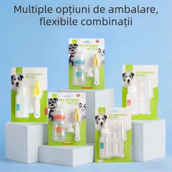 Nanbeier Set de biberon pentru animale de companie; material: silicon alimentar; cod produs: Bottle Set; cutie cu 144 de bucăți; categorie: accesorii de hrănire pentru animale