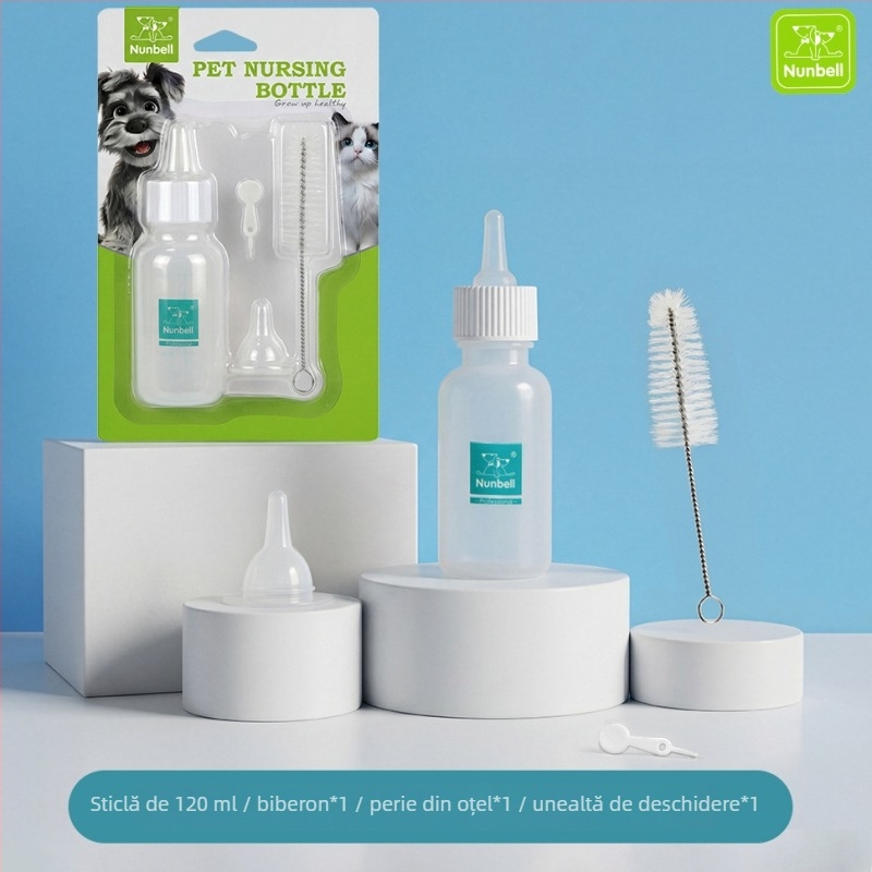 Nanbeier Set de biberon pentru animale de companie; material: silicon alimentar; cod produs: Bottle Set; cutie cu 144 de bucăți; categorie: accesorii de hrănire pentru animale