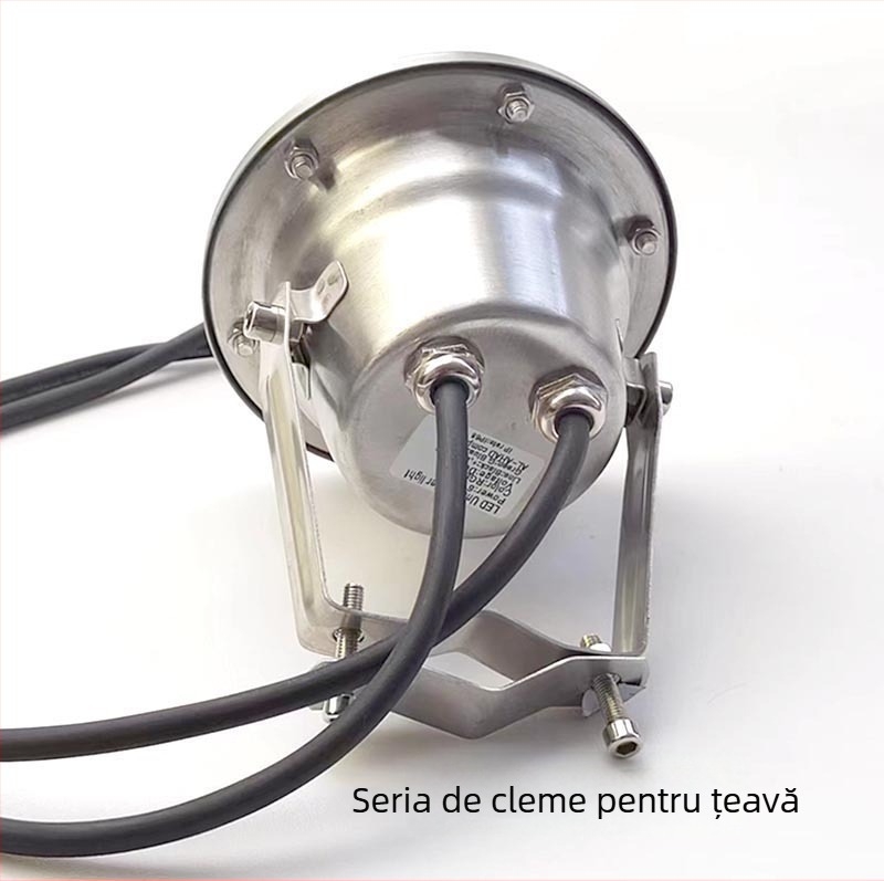 Lumină LED subacvatică cu control DMX512 RGB, carcasă din oțel inoxidabil 304, IP68, intrare 12-24V