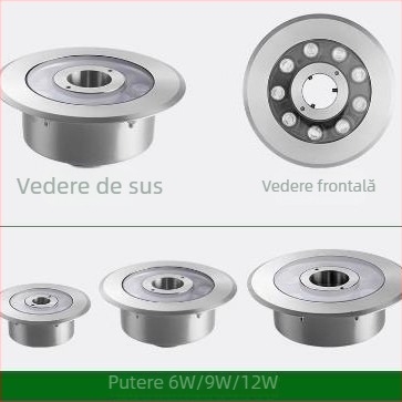 Lampă submersibilă pentru fântână — 12/24V, LED Osram, 5000 lm, IP68, fascicul de 30°