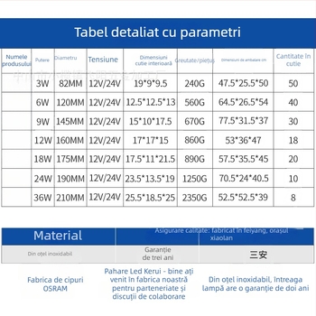 Feiyang FY-6110 Lumină subacvatică, oțel inoxidabil, RGB, 18W, IP68, fascicul de 180°