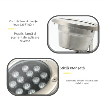 Feiyang FY-6110 Lumină subacvatică, oțel inoxidabil, RGB, 18W, IP68, fascicul de 180°