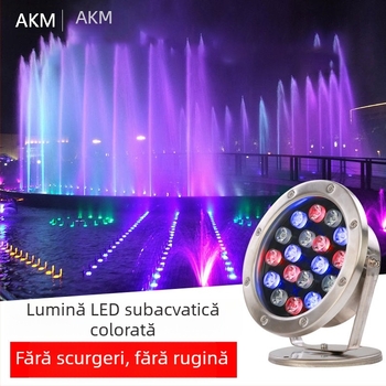Iluminare LED subacvatică multicoloră pentru exterior – pentru fântână, piscină, iaz și acvariu, impermeabilă, reglabilă.