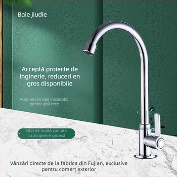 Robinet de bucătărie vertical din oțel inoxidabil, apă rece (model mp88600, 0,8 MPa, 0–90°C)