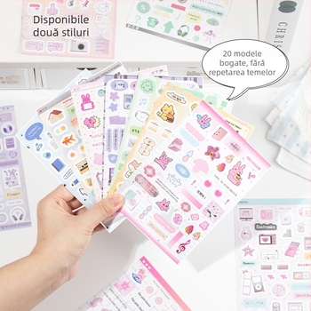 Carte cu autocolante pentru decor DIY – motive tăiate din film, stil INS cu modele în engleză pentru planificator și husă de telefon (Brand: Yuyan; Material: hârtie; Meșteșug: autocolante, imprimare, făcut manual; Număr de produs: Yuyan--Healing Handwritte