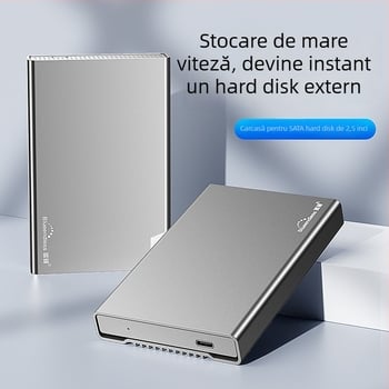 Carcasă externă SATA pentru hard disk, din aluminiu solid, USB-C, până la 4TB, USB 3.0 5Gbps