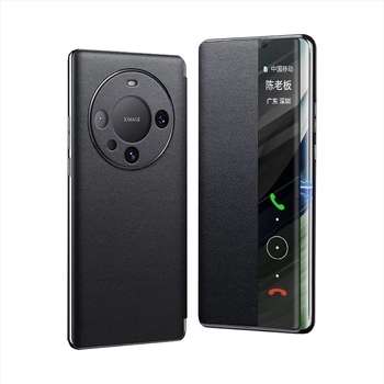 Carcasă din piele naturală cu încărcare wireless și capac rabatabil pentru Huawei Mate60 Pro+ / Mate70 / Mate80 — prindere magnetică, disipare a căldurii, protecție anti-cădere