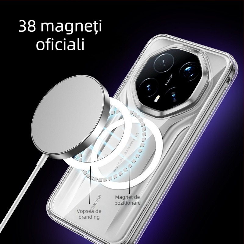 Husă de protecție Huawei Mate80RS, Material PVC, Presare la cald, Protecție anti-cădere, Aderență magnetică puternică