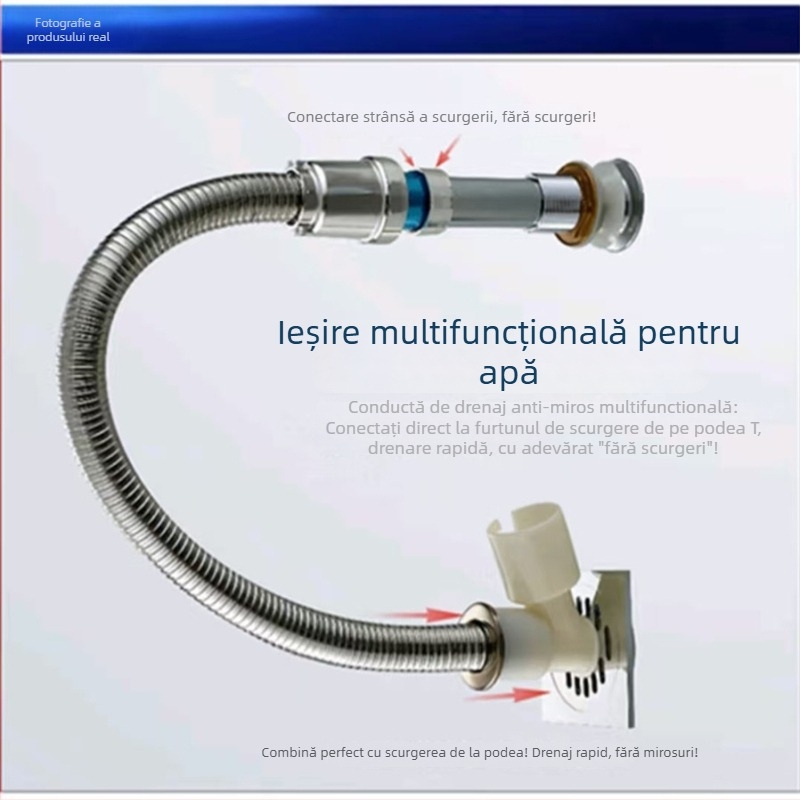 Dop de scurgere chiuvetă cu clapetă — ABS plastic cu acoperire electroplate din oțel, model 0019, greutate netă 158 g, finisaj electroplate telescopic, stil modern minimalist