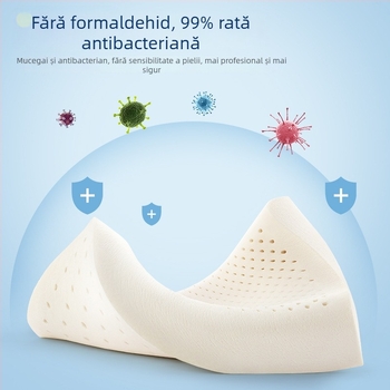 Pernă de latex pentru copii – formă dreptunghiulară, latex natural, conținut de latex 90% sau mai mult, husă din bumbac pur, potrivită pentru copii și sugari
