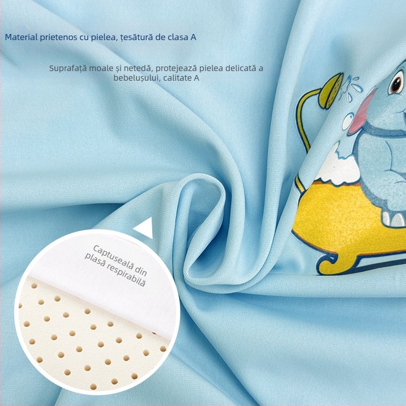 Pernă de latex pentru copii – formă dreptunghiulară, latex natural, conținut de latex 90% sau mai mult, husă din bumbac pur, potrivită pentru copii și sugari