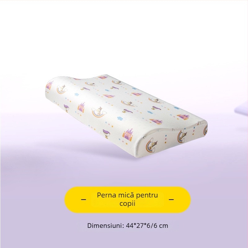 Pernă de latex pentru copii – formă dreptunghiulară, latex natural, conținut de latex 90% sau mai mult, husă din bumbac pur, potrivită pentru copii și sugari
