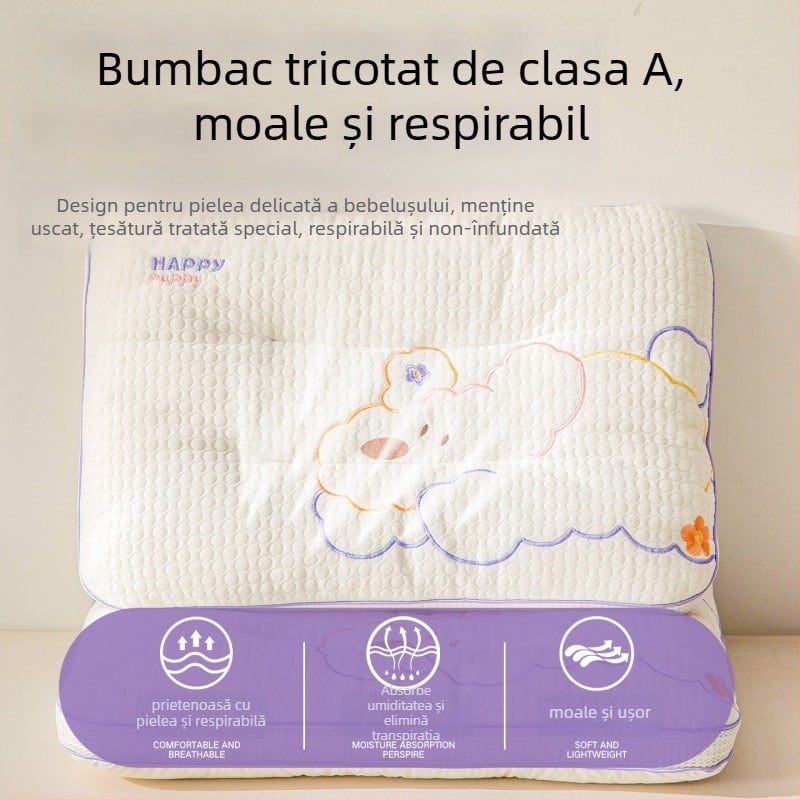 Pernă cervicală pentru copii - dreptunghiulară, umplutură din fibre de poliester, husă poliester, pentru copii, greutate 0,55–1,0 kg