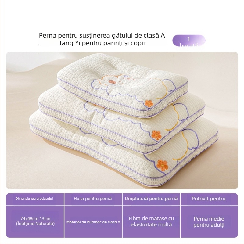 Pernă cervicală pentru copii - dreptunghiulară, umplutură din fibre de poliester, husă poliester, pentru copii, greutate 0,55–1,0 kg